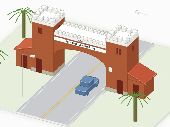 Infografía del Arco General San Martín