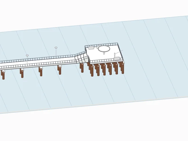 Infografía de la historia del muelle de Miramar