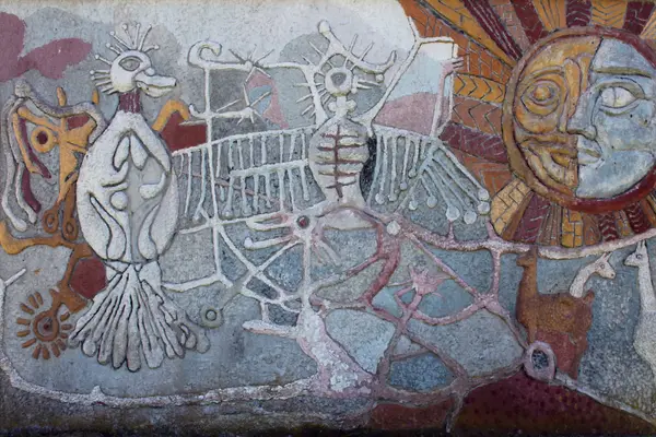 Mural del muro 14, cara A: Constelación Vía Láctea Cósmica Andina