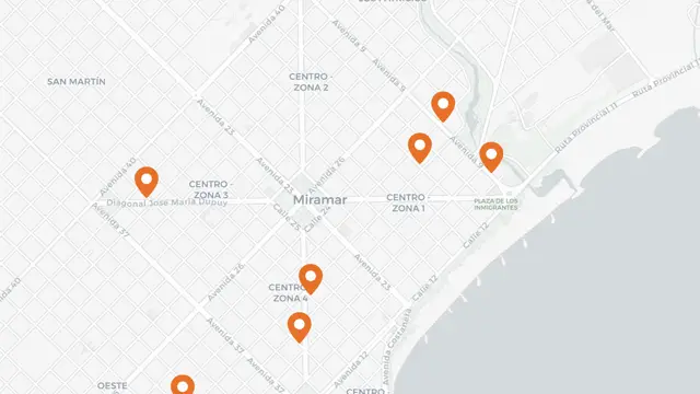 Plano de cabañas de Miramar