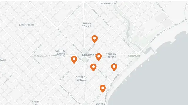 Plano de hoteles 1 estrella de Miramar