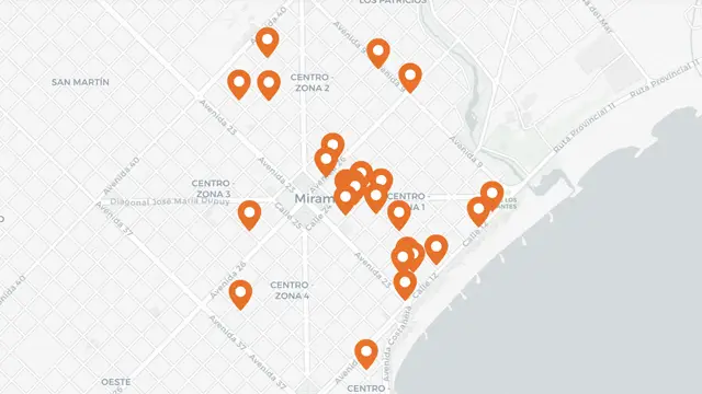 Plano de inmobiliarias de Miramar
