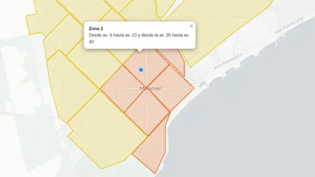 Plano con los barrios de Miramar