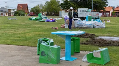 Comenzó la remodelación de la Plaza Garibaldi de Miramar